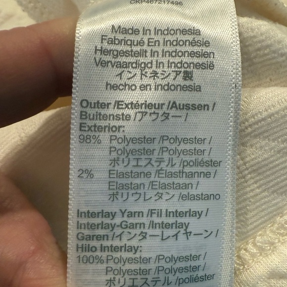 Madewell Quilted Antique Ivory Pullover Sweater N1073 Size Small Lace Tie Front - Picture 11 of 12